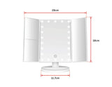 Makeup Mirror With LED Light Standing Mirror Magnifying Tri-Fold Touch