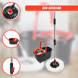 Spin Rotating Mop and Bucket Set with Wheels and 4 Microfibre Mop Heads - Extra Image