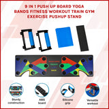 9 in 1 Push Up Board Yoga Bands Fitness Workout Train Gym Exercise Pushup Stand - Close-Up Angle