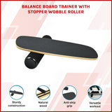 Balance Board Trainer with Stopper Wobble Roller - Rear View