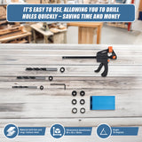 14X Pocket Hole Jig Kit Woodworking Drill Hole Locator Craft Carpenters + F Clip - Extra Image
