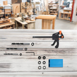 14X Pocket Hole Jig Kit Woodworking Drill Hole Locator Craft Carpenters + F Clip - Rear View