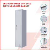 One-Door Office Gym Shed Clothing Locker Cabinet - Front View