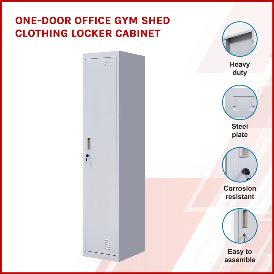 One-Door Office Gym Shed Clothing Locker Cabinet