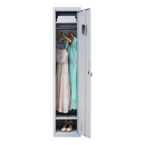 One-Door Office Gym Shed Clothing Locker Cabinet - Rear View