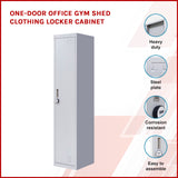 One-Door Office Gym Shed Clothing Locker Cabinet - Front View