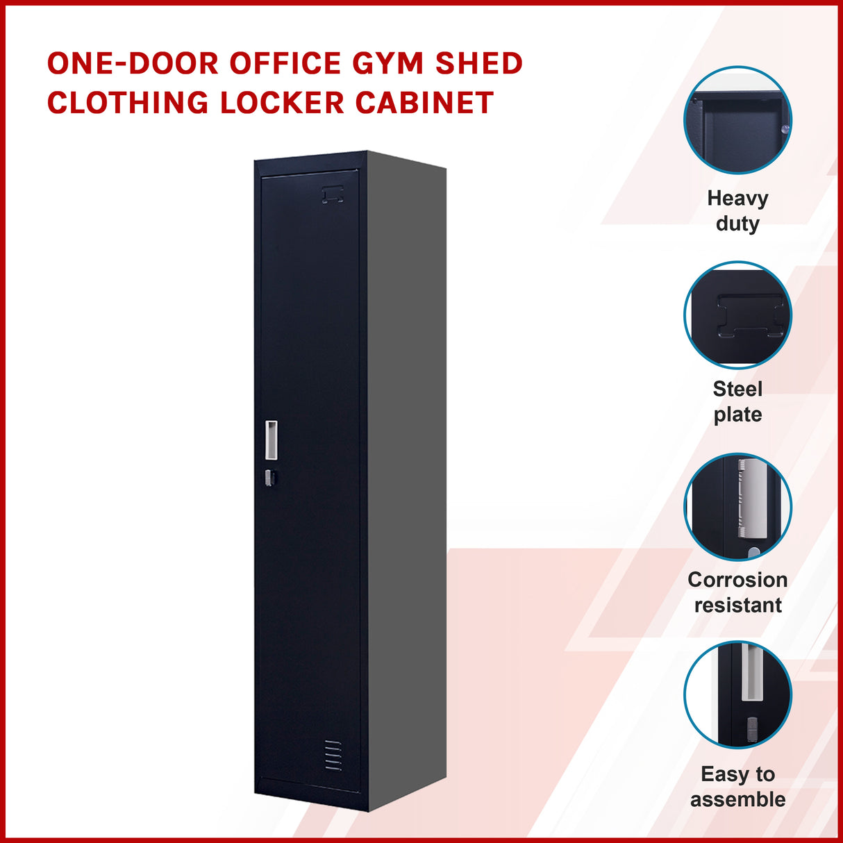 One-Door Office Gym Shed Clothing Locker Cabinet