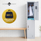 2-Door Vertical Locker for Office Gym Shed School Home Storage - Extra Image
