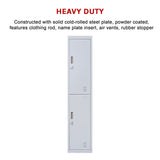 2-Door Vertical Locker for Office Gym Shed School Home Storage - Extra Image