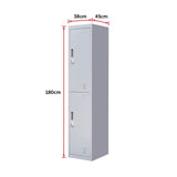 2-Door Vertical Locker for Office Gym Shed School Home Storage - Extra Image