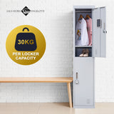 2-Door Vertical Locker for Office Gym Shed School Home Storage - Extra Image