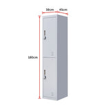 2-Door Vertical Locker for Office Gym Shed School Home Storage - Extra Image