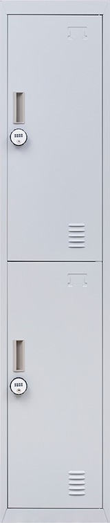 2-Door Vertical Locker for Office Gym Shed School Home Storage