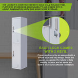 2-Door Vertical Locker for Office Gym Shed School Home Storage