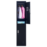 2-Door Vertical Locker for Office Gym Shed School Home Storage - 45-Degree Angle