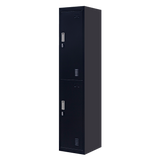 2-Door Vertical Locker for Office Gym Shed School Home Storage - Side View