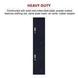 2-Door Vertical Locker for Office Gym Shed School Home Storage - Low Angle