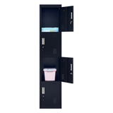 4-Door Vertical Locker for Office Gym Shed School Home Storage - Low Angle