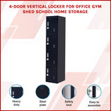 4 Door Locker - Office/Gym - Front View