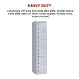 6-Door Locker for Office Gym Shed School Home Storage - Low Angle