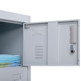 6-Door Locker for Office Gym Shed School Home Storage - Low Angle