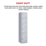 6-Door Locker for Office Gym Shed School Home Storage - Low Angle