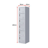 6-Door Locker for Office Gym Shed School Home Storage - Extra Image