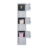 6-Door Locker for Office Gym Shed School Home Storage - 45-Degree Angle