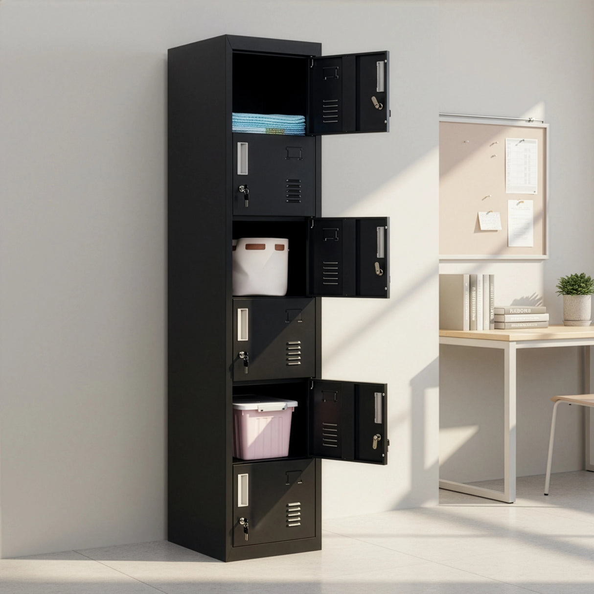 6-Door Locker for Office Gym Shed School Home Storage