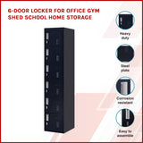 6-Door Locker for Office Gym Shed School Home Storage - Front View