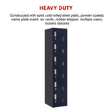 6-Door Locker for Office Gym Shed School Home Storage - Low Angle