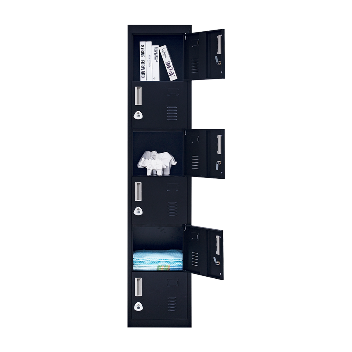 6-Door Locker for Office Gym Shed School Home Storage