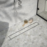900mm Tile Insert Bathroom Shower Stainless Steel Grate Drain w/Centre outlet Floor Waste - 45-Degree Angle