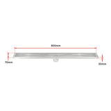 800mm Bathroom Shower Stainless Steel Grate Drain w/Centre outlet Floor Waste - Extra Image