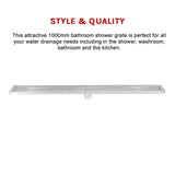 1000mm Bathroom Shower Stainless Steel Grate Drain w/Centre outlet Floor Waste Square Pattern