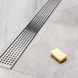 1200mm Bathroom Shower Stainless Steel Grate Drain w/Centre outlet Floor Waste Square Pattern