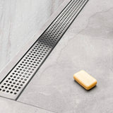 1200mm Bathroom Shower Stainless Steel Grate Drain w/Centre outlet Floor Waste Square Pattern