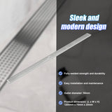 1200mm Bathroom Shower Stainless Steel Grate Drain w/Centre outlet Floor Waste Square Pattern - Extra Image