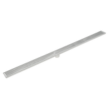 1200mm Bathroom Shower Stainless Steel Grate Drain w/Centre outlet Floor Waste Square Pattern - Close-Up Angle