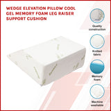 Wedge Elevation Pillow Cool Gel Memory Foam Leg Raiser Support Cushion - Front View