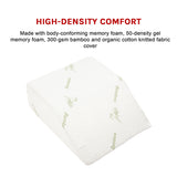 Wedge Elevation Pillow Cool Gel Memory Foam Leg Raiser Support Cushion - Side View