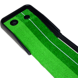 Indoor Practice Putting Green 2.5m Mat Inclined Ball Return Fake Grass 2 Holes
