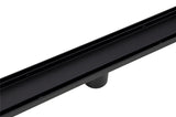 1000mm Tile Insert Bathroom Shower Black Grate Drain w/Centre outlet Floor Waste