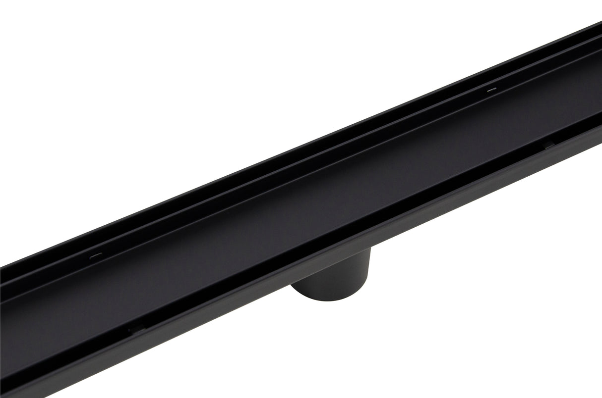 1200mm Tile Insert Bathroom Shower Black Grate Drain w/Centre outlet Floor Waste