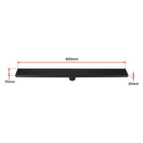 800mm Bathroom Shower Black Grate Drain w/Centre outlet Floor Waste