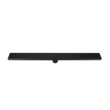 800mm Bathroom Shower Black Grate Drain w/Centre outlet Floor Waste - 45-Degree Angle