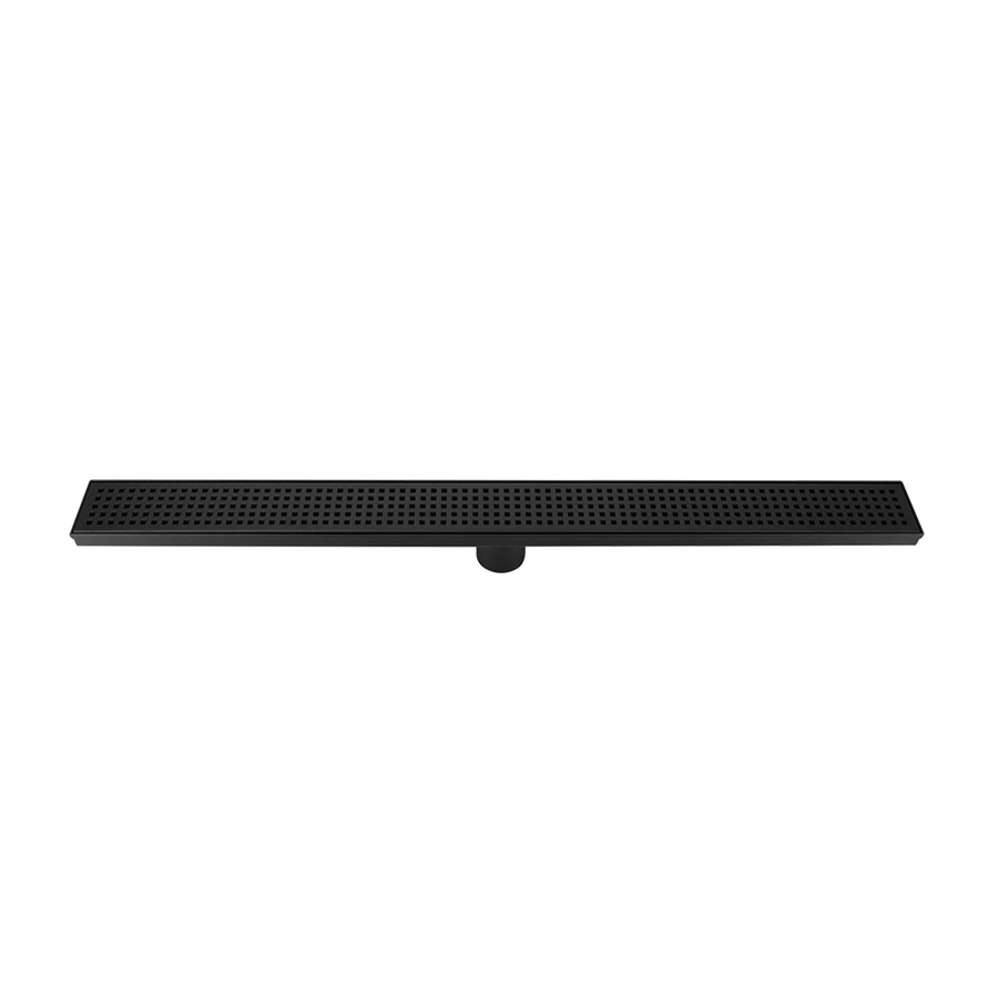 800mm Bathroom Shower Black Grate Drain w/Centre outlet Floor Waste