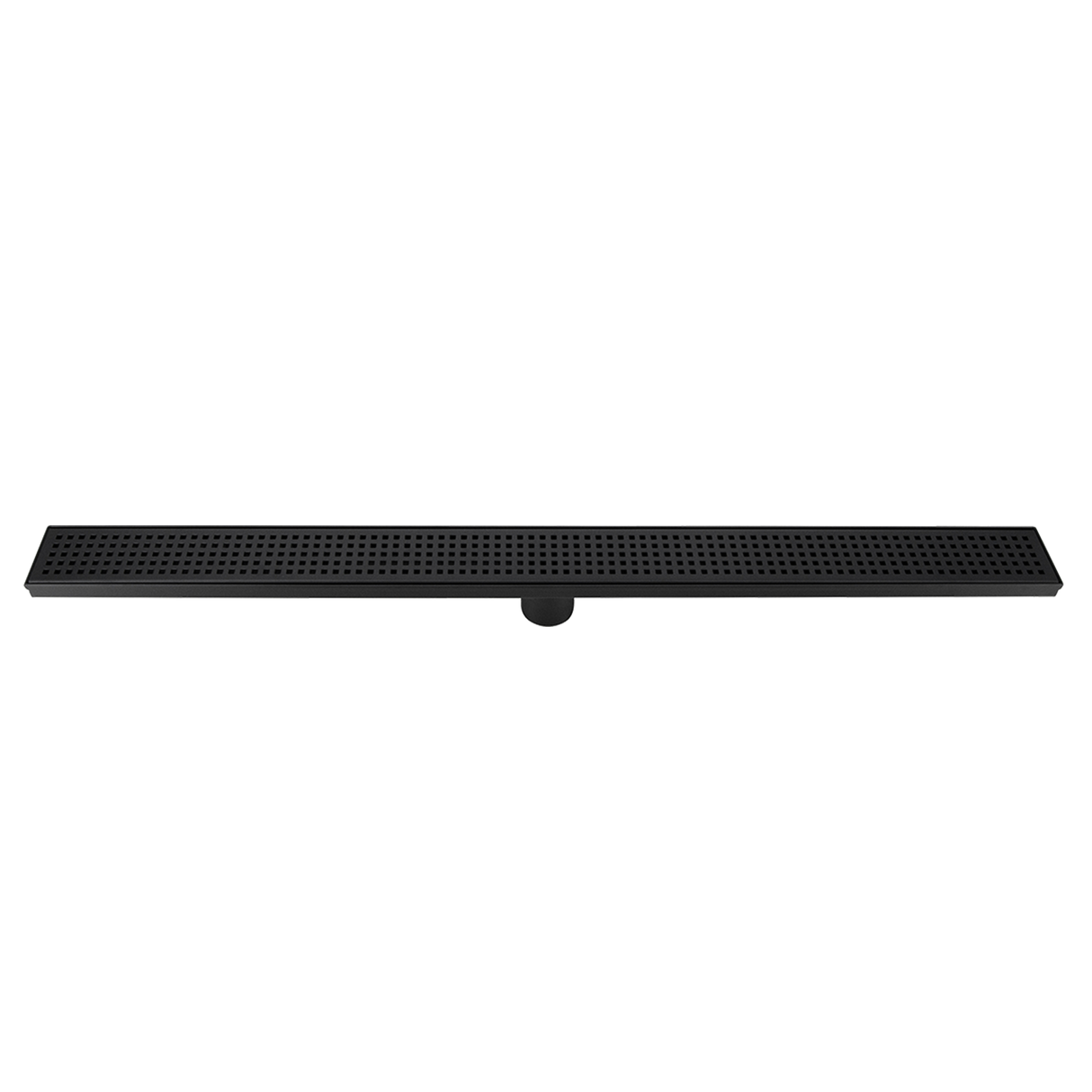 900mm Bathroom Shower Black Grate Drain w/Centre outlet Floor Waste Square Pattern