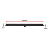 1000mm Bathroom Shower Black Grate Drain w/Centre outlet Floor Waste Square Pattern