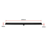 1200mm Bathroom Shower Black Grate Drain w/Centre outlet Floor Waste Square Pattern - Extra Image